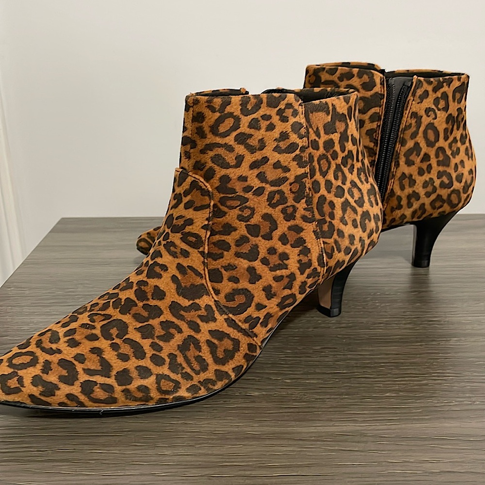 Clark’s Leopard Print Booties (Ankle Boots)